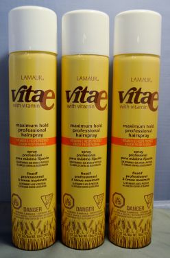 Lamaur Vita-e Maximum Hold Professional Hair Spray 55% VOC 10 oz (3 pack)