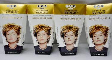 Joico ICE Hair - Spiker Colorz - Colored Styling Glue - Bling Bling Gold 1.69oz (4 Pack)