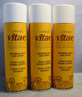 Lamaur Vita-e Maximum Hold Professional Hair Spray 80% VOC 12 oz (3 pack) Total = 36oz